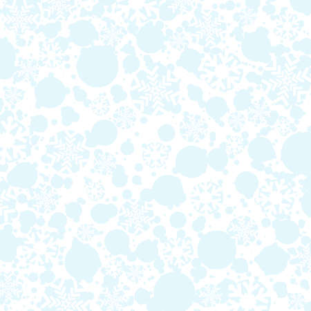 Bright blue background with snowflakes. Vector snowfall winter pattern. Snow falling illustration for Christmas designのイラスト素材