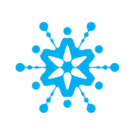 Snowflake vector icon isolated on white background. Snow element for winter design and decorationのイラスト素材