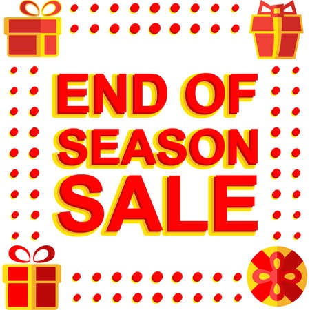 Big winter sale poster with END OF SEASON SALE text. Advertising banner templateのイラスト素材