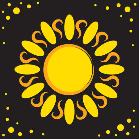 Sun icon isolated on black. Star symbol for web designのイラスト素材