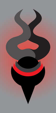 Devil icon. Black and red symbolのイラスト素材