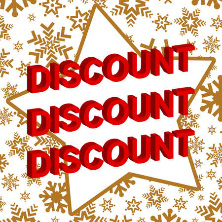 Winter sale poster with DISCOUNT text. Advertising  banner templateのイラスト素材