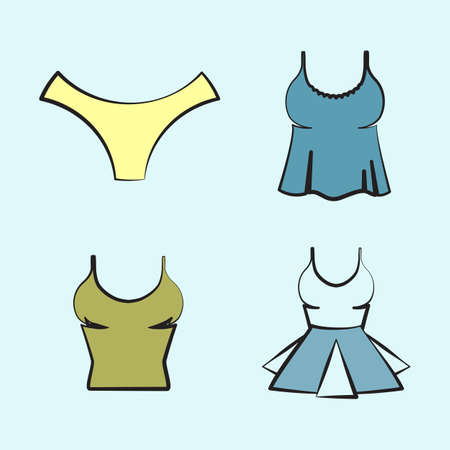 Women Underwear Or Lingerie Vector Icon Isolatedのイラスト素材