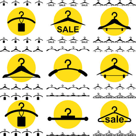 Set of Clothes Hanger Icons for Fashion or Sale Design Isolatedのイラスト素材