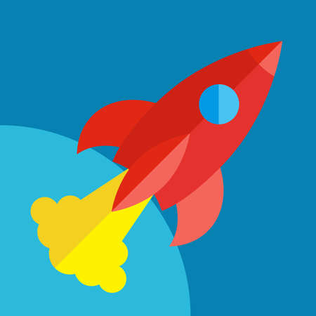 Rocket Or Spaceship Flat Icon Isolated. Startup Vector Symbol