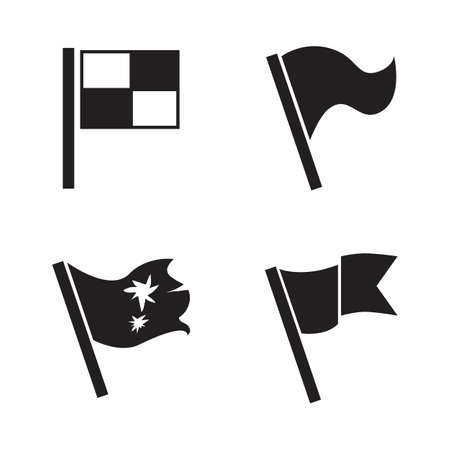 Flag Vector Icon Set Isolated on White Backgroundのイラスト素材