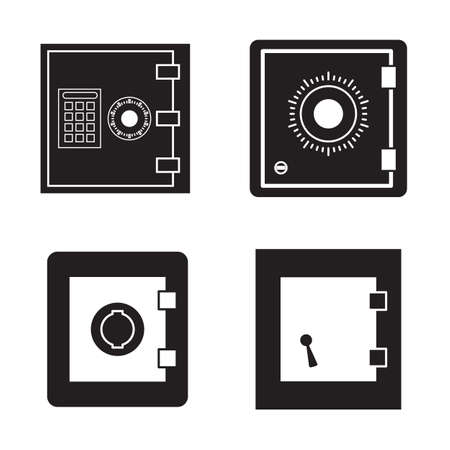 Safe Icon Isolated. Security and Protection Sign. Banking, Money, Deposit Symbol or Pictogram For Web, Design, Businessのイラスト素材