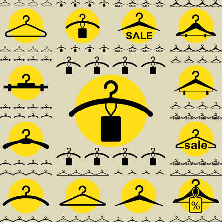 Set of Clothes Hanger Icons for Fashion or Sale Design Isolatedのイラスト素材
