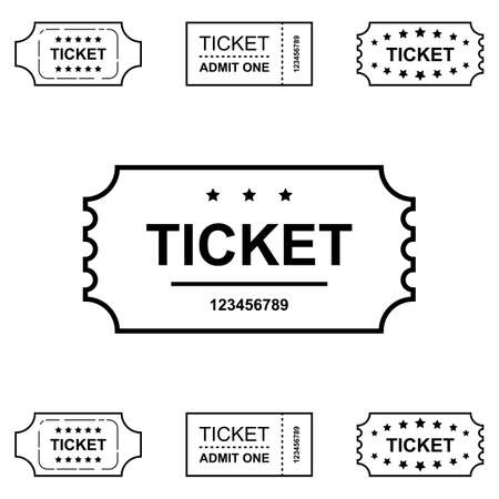 Ticket Icon Isolated on White Background Vector Illustrationのイラスト素材