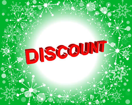 Red and green sale poster with DISCOUNT text. Bright advertising banner templateのイラスト素材