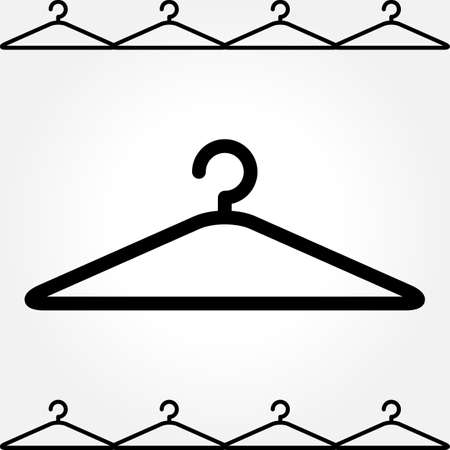 Simple Black Clothes Hanger Icon for Fashion or Sale Design Isolatedのイラスト素材