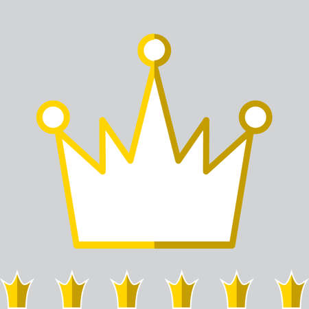 Crown Icon in Flat Style Isolated On Gray Backgroundのイラスト素材