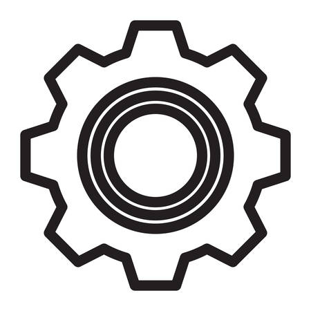 Simple Gear Or Cog Wheel Vector Icon. Machine, Technology, Equipment, Engine, Mechanism Signのイラスト素材
