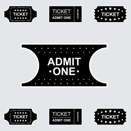 Set of Ticket Icon Isolated. Vector Illustrationのイラスト素材