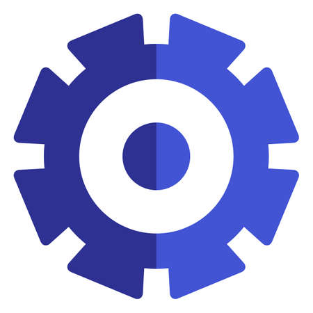 Simple Gear Or Cog Wheel Vector Icon. Machine, Technology, Equipment, Engine, Mechanism Signのイラスト素材