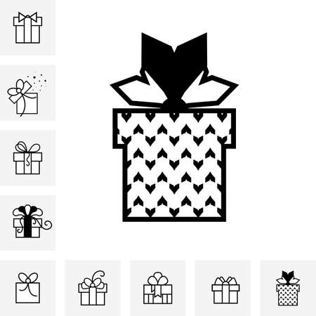 Set of Gift Boxes with a Bow or Present Vector Icon Isolated. Congratulation and Shopping Symbols Collectionのイラスト素材