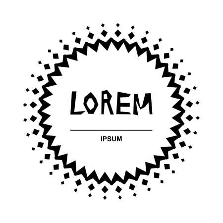 Round Frame Made of Simple Geometric Shapes. Circle Vector Illustration Isolatedのイラスト素材