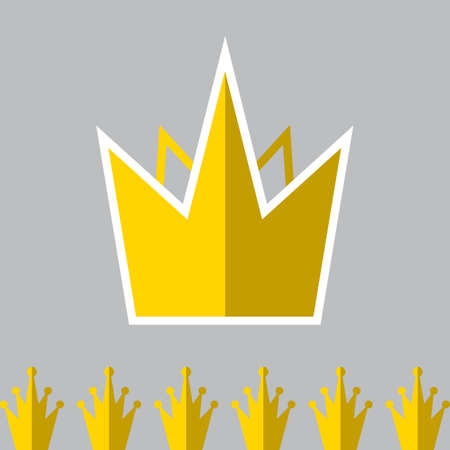 Crown Icon in Flat Style Isolated On Gray Backgroundのイラスト素材