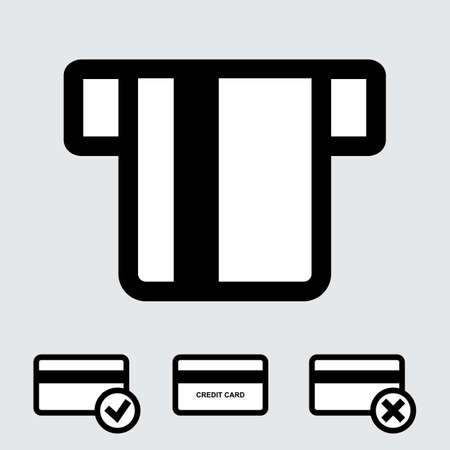 Simpke credit Card Vector Icon Set Isolated on Gray Backgroundのイラスト素材