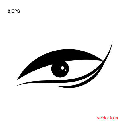 Simple Eye Icon Isolated on White Background. Ophthalmologist Logo or Element for Web and Designのイラスト素材