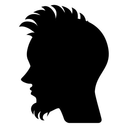 Man Vector Profile or Cameo Silhouette. Male Avatar Black Signのイラスト素材