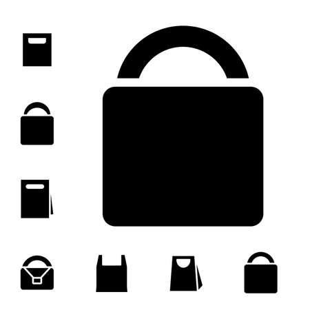 Set of Shopping Bag Icons Isolated on White Backgroundのイラスト素材
