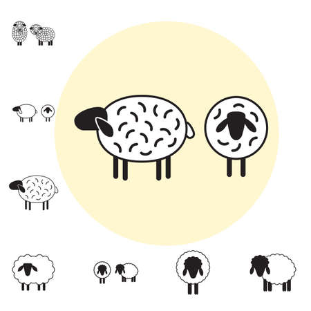 Sheep or Ram Icon, Logo, Template, Pictogram.のイラスト素材