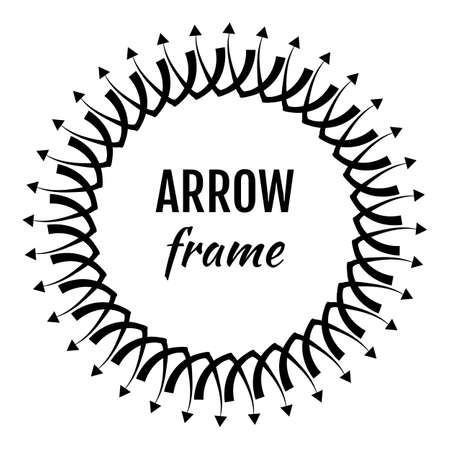 Circle Decorative Vector Frames or Borders Made of Arrows Symbolsのイラスト素材
