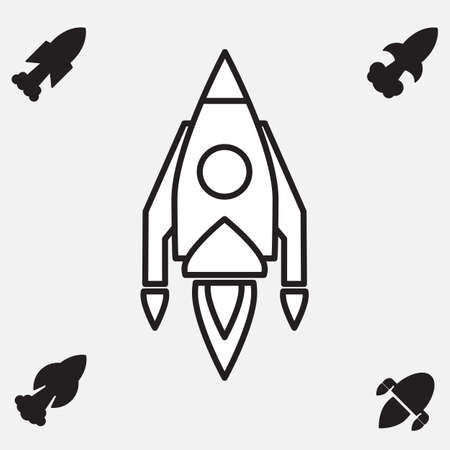 Space Rocket Icon Isolated. Startup Vector Symbolのイラスト素材