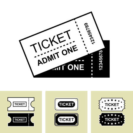 Set of Ticket Icon Isolated. Vector Illustrationのイラスト素材