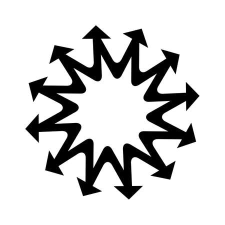 Black Circle Vector Frame or Decorative Mandala. Abstract Geometric Backgroundのイラスト素材