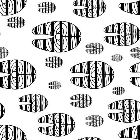 Salmon fish steak or fillet seamless pattern or backgroundのイラスト素材