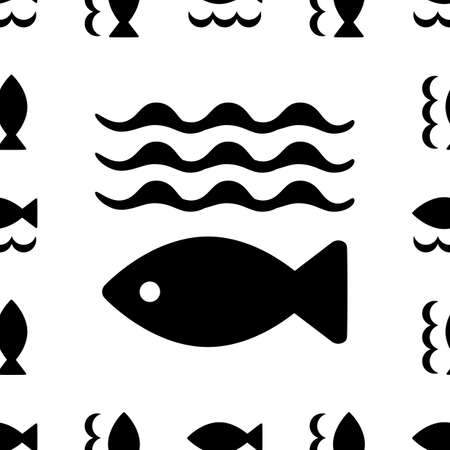 Fish icon or logo set isolated. Simple black fish symbols collectionのイラスト素材