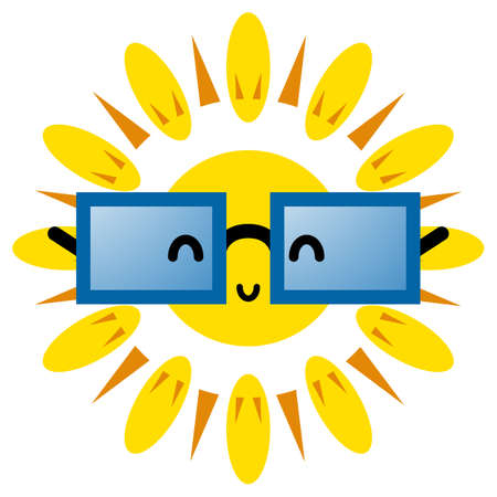 Vector Glasses and Sun on White Background. Hot Summer Symbolのイラスト素材