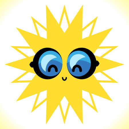 Vector Glasses and Sun on White Background. Hot Summer Symbolのイラスト素材