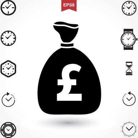 Money Pound Icon or Flat Sign. National UK Currency Vector Symbol Isolatedのイラスト素材