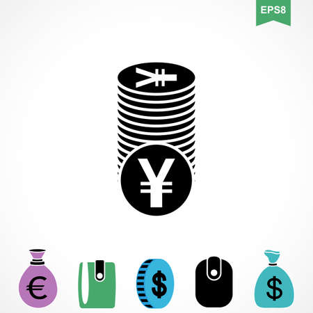 Money Yen Icon or Flat Sign. National Japan Currency Vector Symbol Isolatedのイラスト素材
