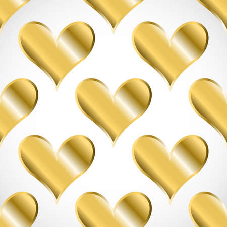 Stipple Dot Backgrounds with Little Gold Hearts. Halftone Pattern or Texture. Vector Illustrationのイラスト素材