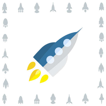 Space Rocket Icon Isolated. Startup Vector Symbolのイラスト素材