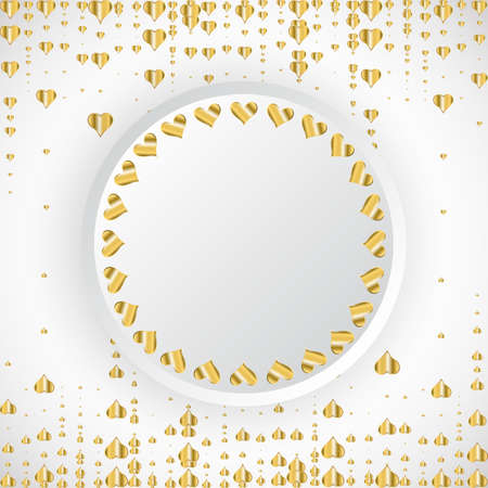 Stipple Dot Backgrounds with Little Gold Hearts. Halftone Pattern or Texture. Vector Illustrationのイラスト素材