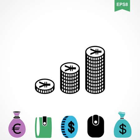 Money Yen Icon or Flat Sign. National Japan Currency Vector Symbol Isolatedのイラスト素材