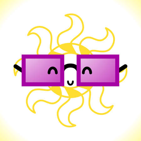 Vector Glasses and Sun on White Background. Hot Summer Symbolのイラスト素材