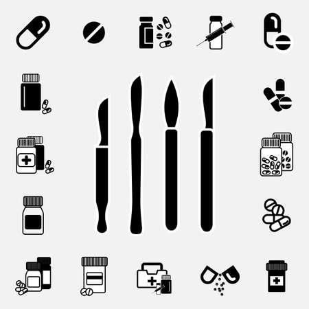 Simple black illustration of scalpel icon isolatedのイラスト素材