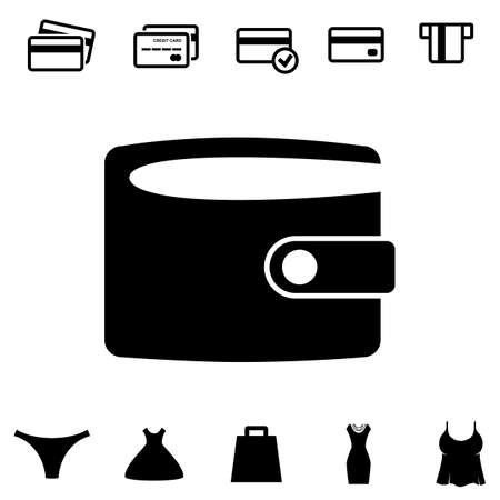 Wallet Vector Icon in Flat Style. Pocketbook Symbol for Web, Logo, App, UIのイラスト素材