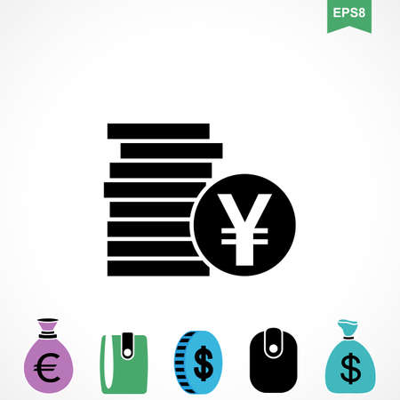 Money Yen Icon or Flat Sign. National Japan Currency Vector Symbol Isolatedのイラスト素材