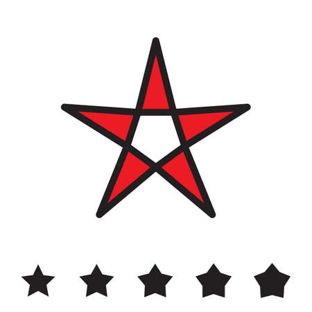 Star Icons Isolated on White Background. Favorite Vector Symbol or Button Element Silhouetteのイラスト素材