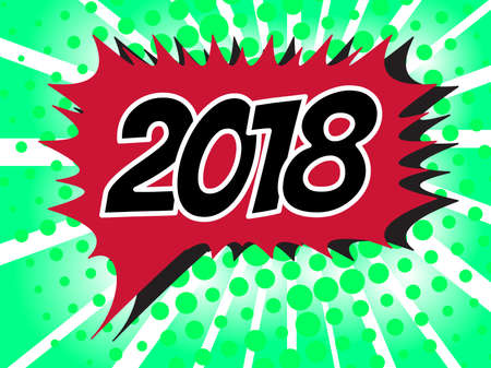 2018 Comic boom text sound effect. Popart bubble speech cartoon background. Pop art boom effect...