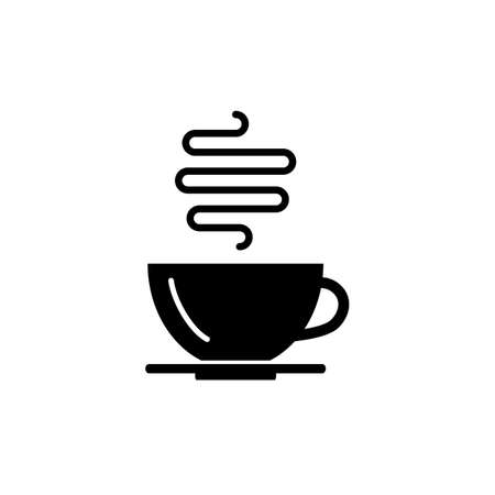 Hot Coffee Cup Icon Iisolated on White Background. Hot drink with steam vector illustrationのイラスト素材