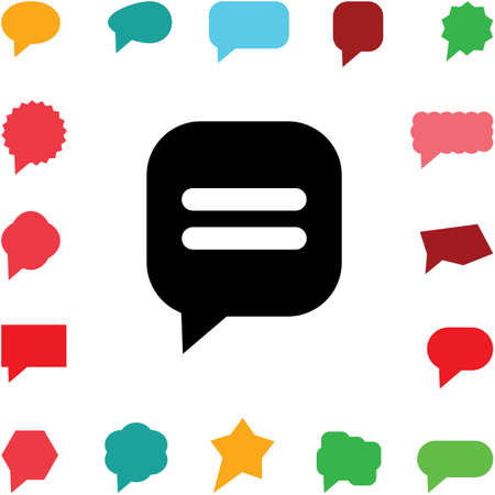 Speech Bubble Vector Icon Collection. Set of Thought Bubblesのイラスト素材