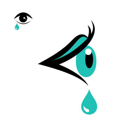 Tear vector icon isolated on white background. Eye icon or logo